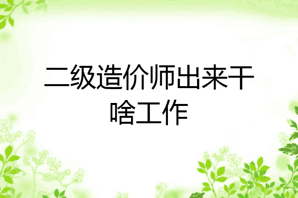 二级造价师出来干啥工作
