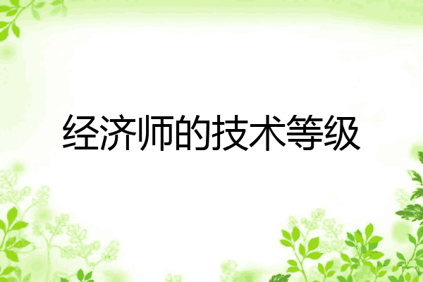 经济师的技术等级
