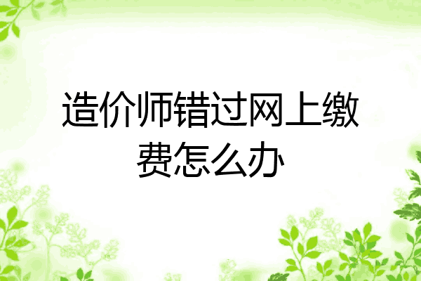 造价师错过网上缴费怎么办