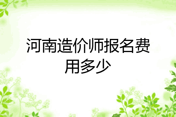 河南造价师报名费用多少