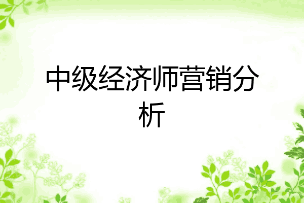 中级经济师营销分析