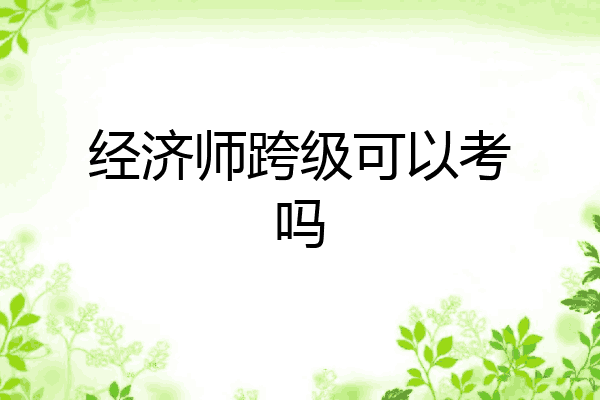 经济师跨级可以考吗