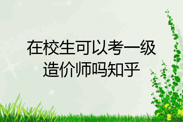 在校生可以考一级造价师吗知乎