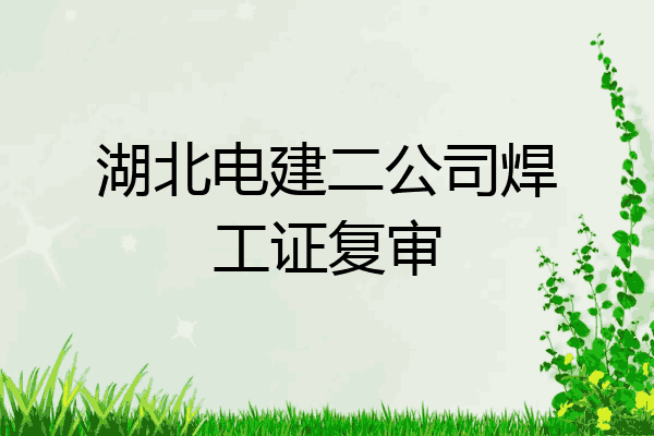 湖北电建二公司焊工证复审