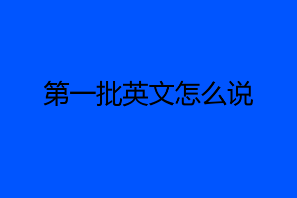 第一批英文怎么说