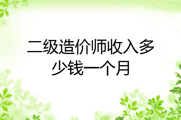 二级造价师收入多少钱一个月