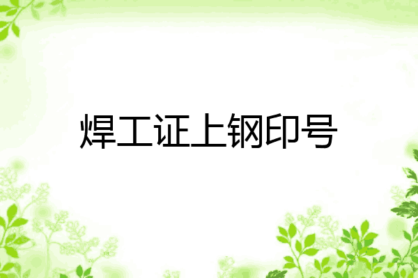 焊工证上钢印号