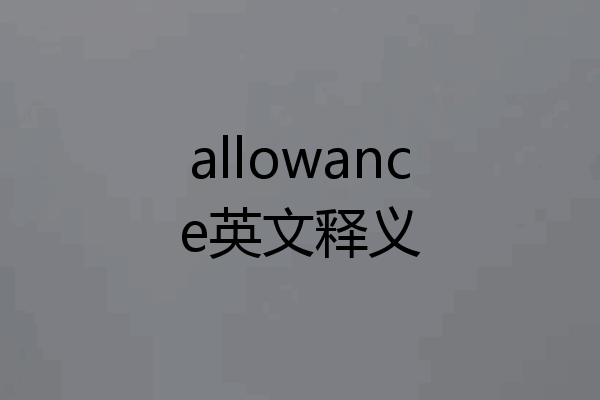 allowance英文释义