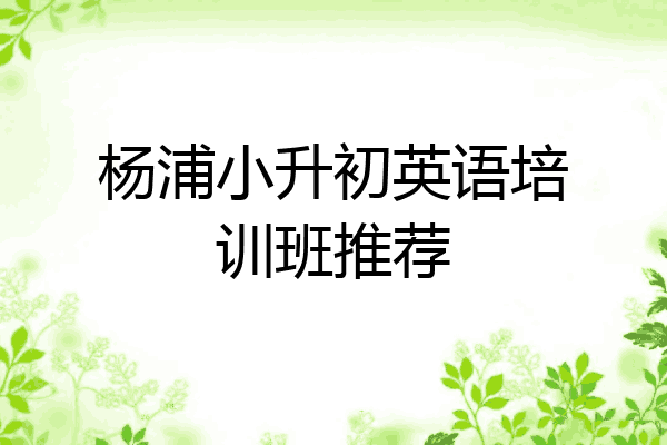杨浦小升初英语培训班推荐