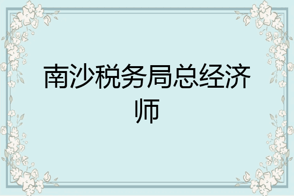 南沙税务局总经济师