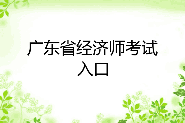 广东省经济师考试入口