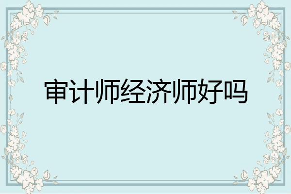 审计师经济师好吗