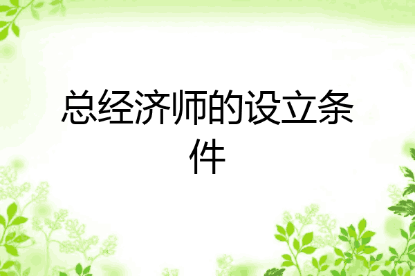 总经济师的设立条件