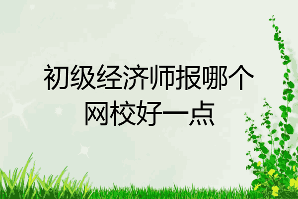 初级经济师报哪个网校好一点
