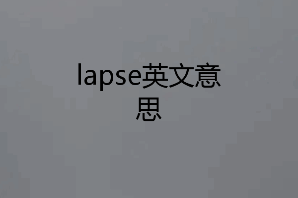 lapse英文意思