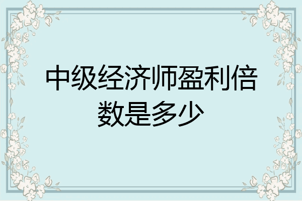 中级经济师盈利倍数是多少