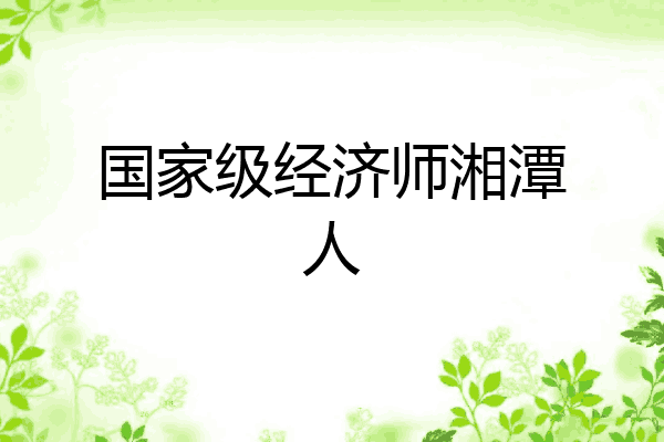 国家级经济师湘潭人