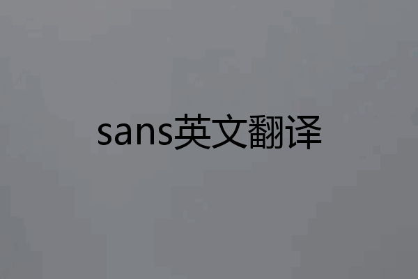 sans英文翻译