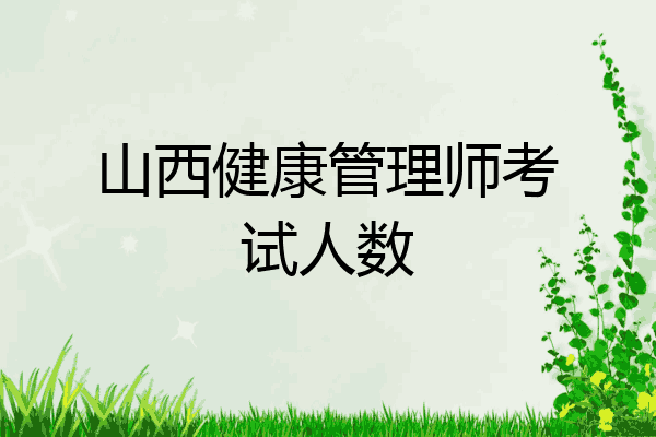 山西健康管理师考试人数