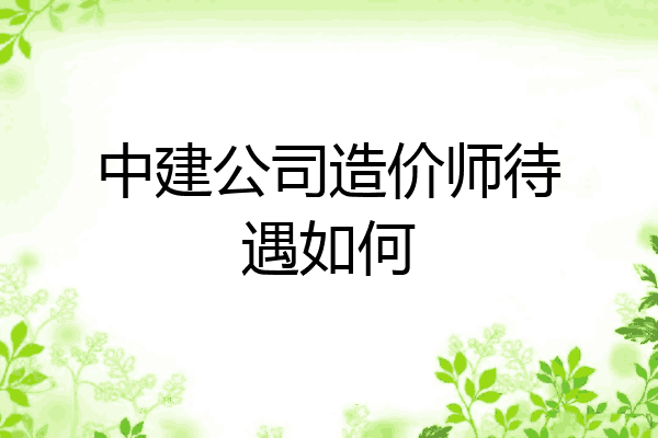 中建公司造价师待遇如何