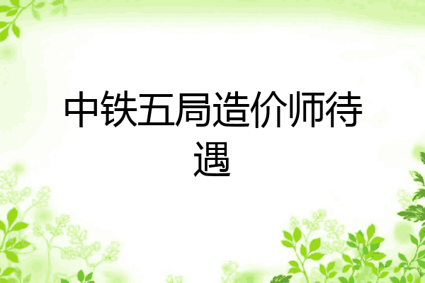 中铁五局造价师待遇