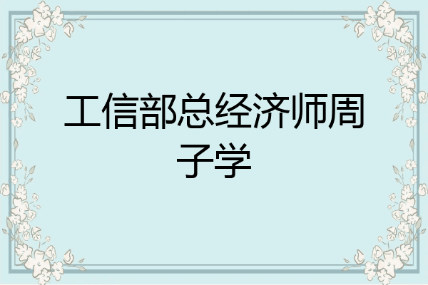 工信部总经济师周子学