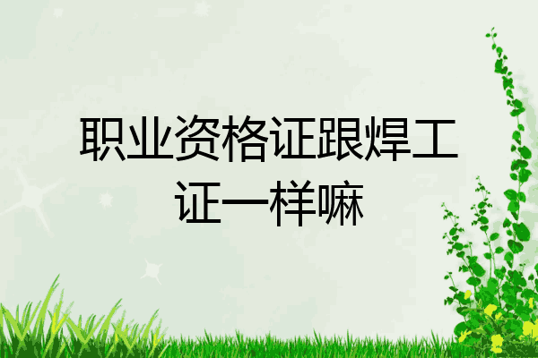 职业资格证跟焊工证一样嘛