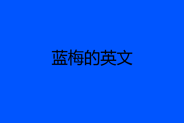 蓝梅的英文