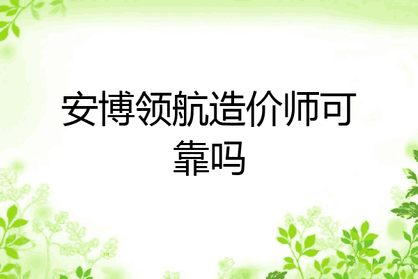 安博领航造价师可靠吗