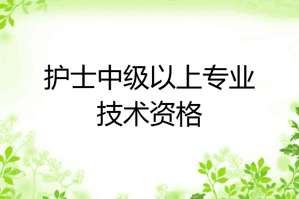 护士中级以上专业技术资格