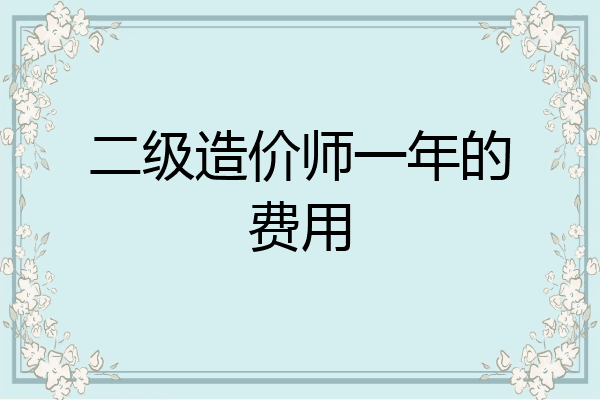 二级造价师一年的费用