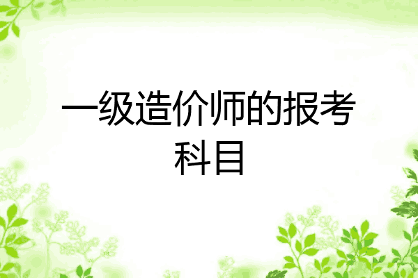 一级造价师的报考科目