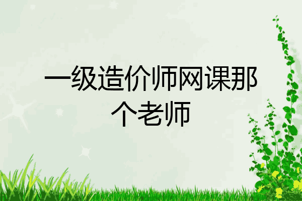 一级造价师网课那个老师