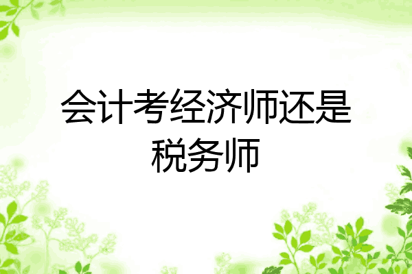 会计考经济师还是税务师