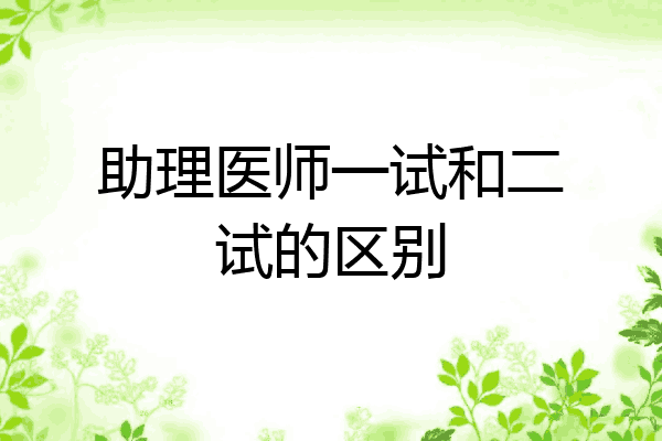 助理医师一试和二试的区别