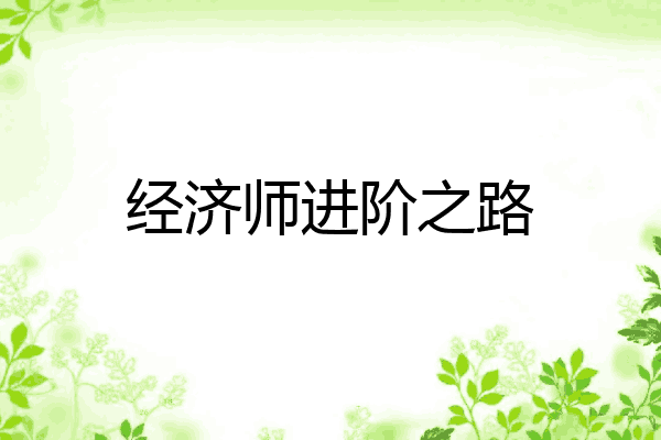 经济师进阶之路