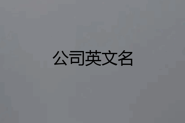 公司英文名