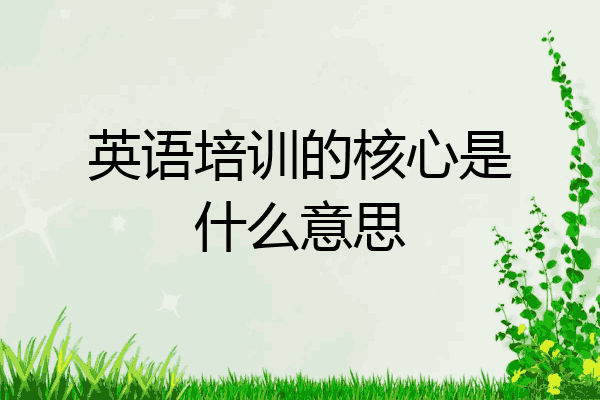 英语培训的核心是什么意思
