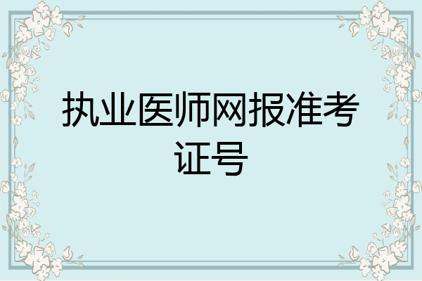 执业医师网报准考证号