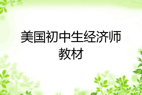 美国初中生经济师教材
