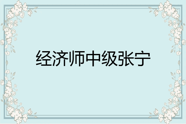 经济师中级张宁