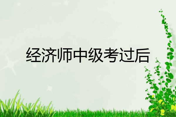 经济师中级考过后