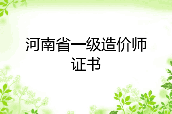 河南省一级造价师证书