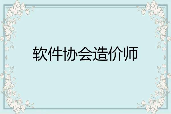 软件协会造价师