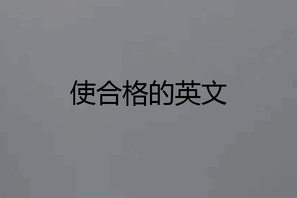 使合格的英文