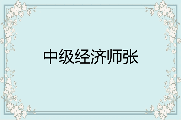 中级经济师张