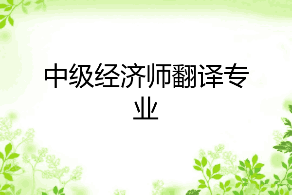 中级经济师翻译专业