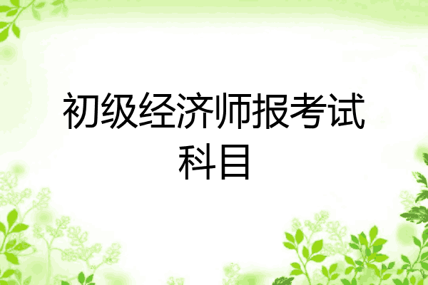 初级经济师报考试科目