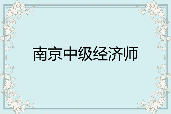 南京中级经济师