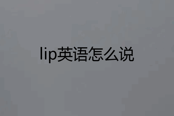 lip英语怎么说